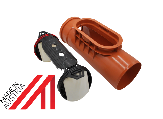 Rückstauklappe zum nachträglichen Einbau in ovales Reinigungsrohr