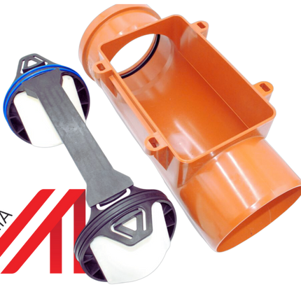 Rückstauklappe zum nachträglichen Einbau in eckige Reinigungsöffnung